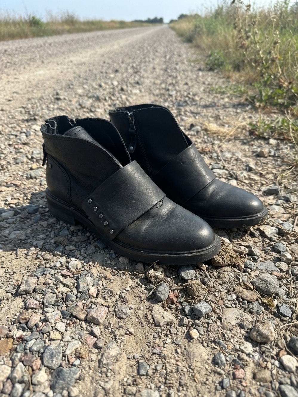 OTBT Black Leather Ankle Boots